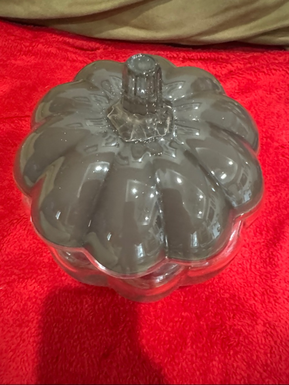 Glass Pumpkin Candy Jar - Gray